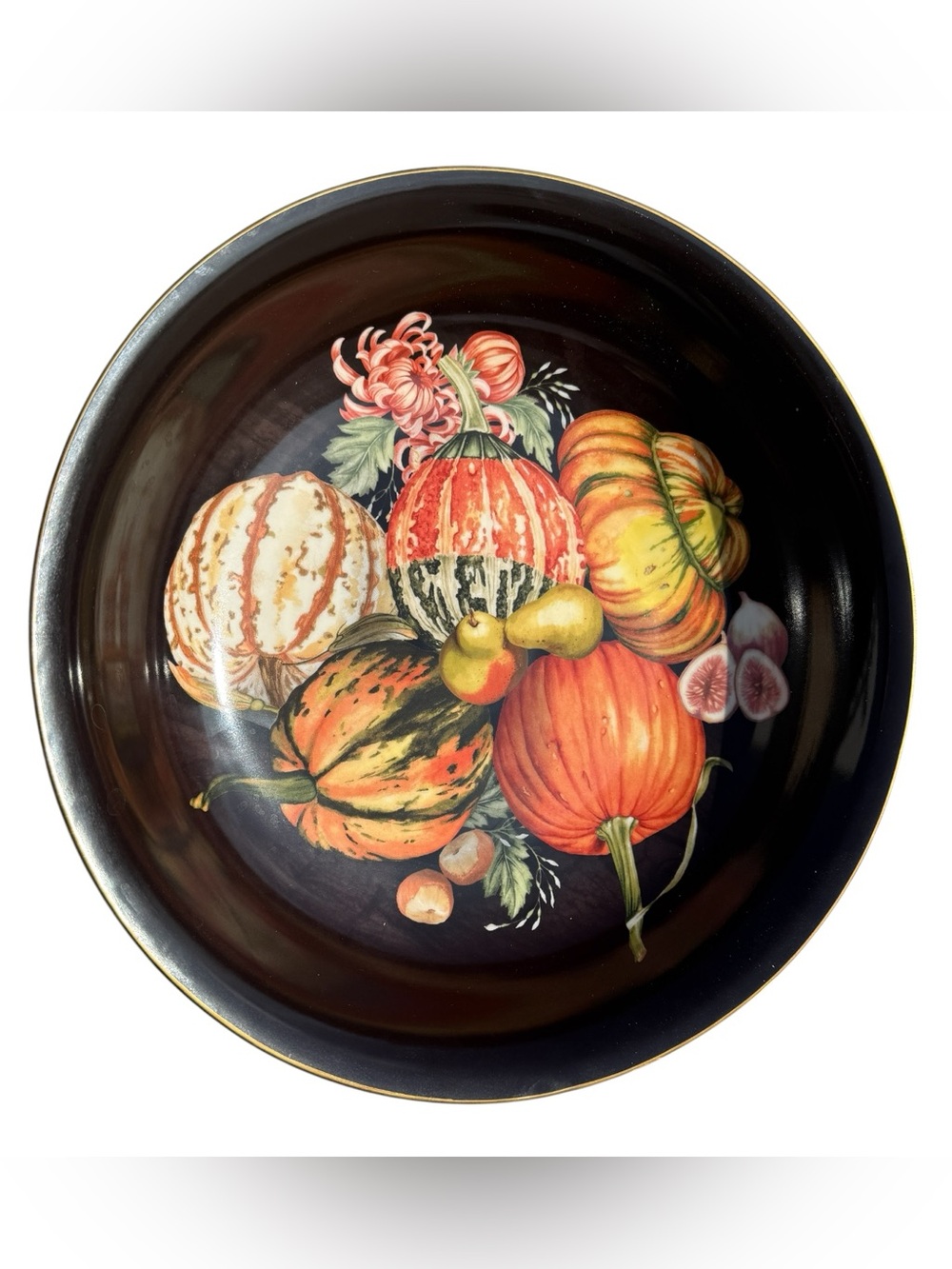 Williams Sonoma Harvest Pumpkin Large Serving Bowl Retired Thanksgiving 13.5”